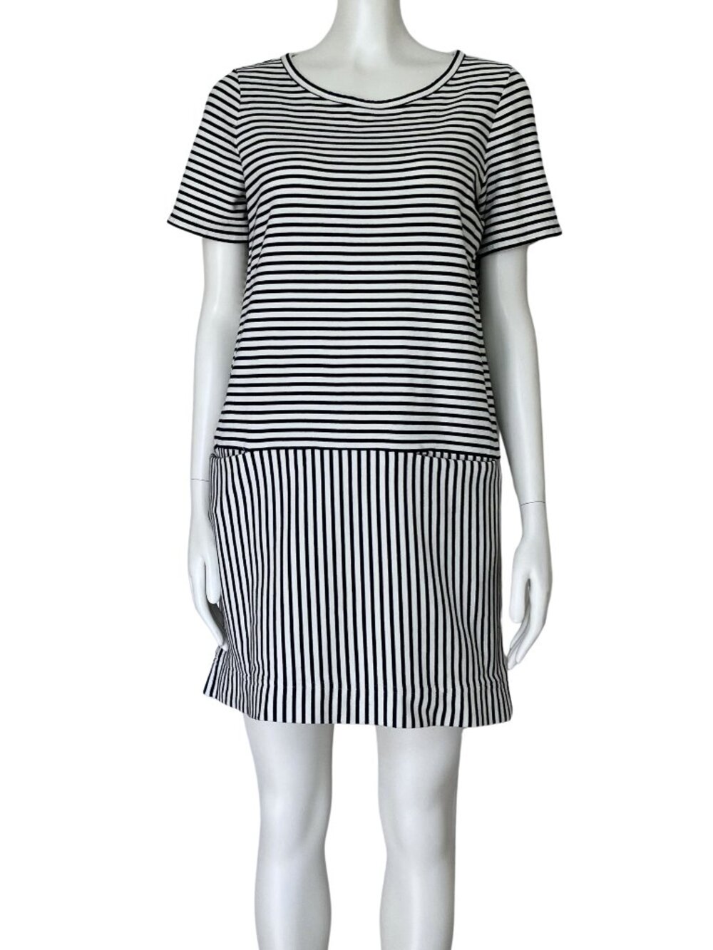 Madewell 100% Cotton Dockside Stripes T Shirt Shift Dress. Medium. Preppy Navy